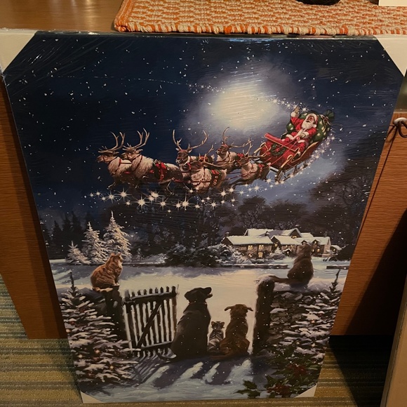 LED lighted Dogs/Cats Christmas wall art - Picture 3 of 5